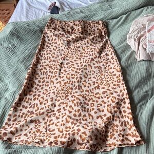 Leopard Print Midi Skirt